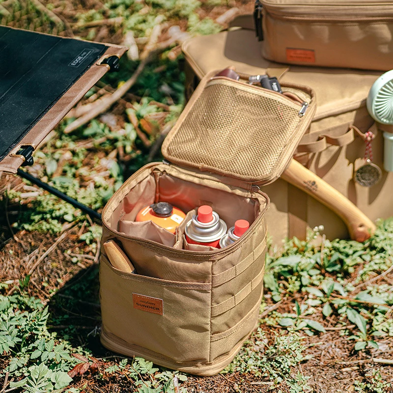 Camping Storage Bag Portable Oxford Cloth Large Capacity Gas Stove Canister Pot Carry Bag Storage Sack Picnic Basket MOLLE storage bag camping storage bag