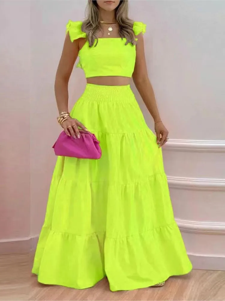 New Sexy Solid Two Suit Dress Women's Fashion Casual Loose