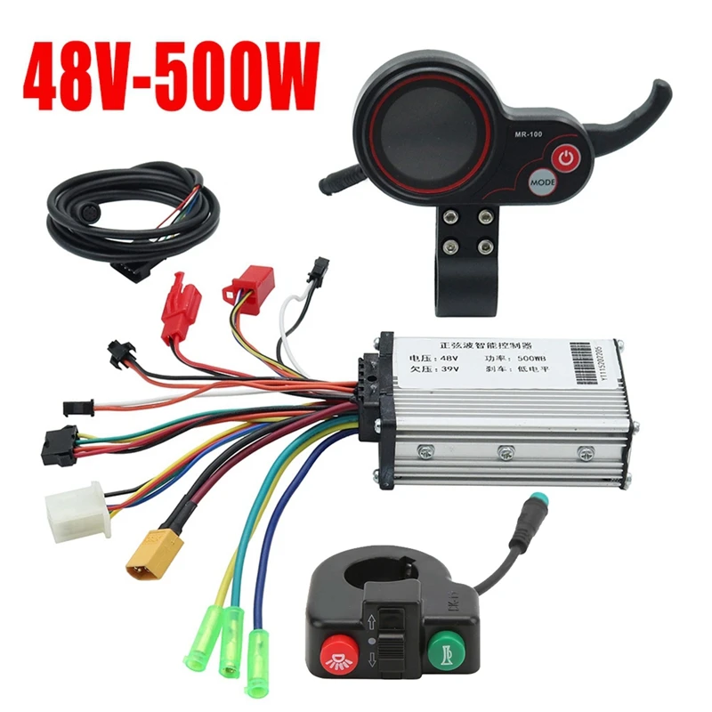 48V 500W Display Meter Controller MR-100 LCD Dashboard+Switch Button for KUGOO M4 Electric Scooter Parts