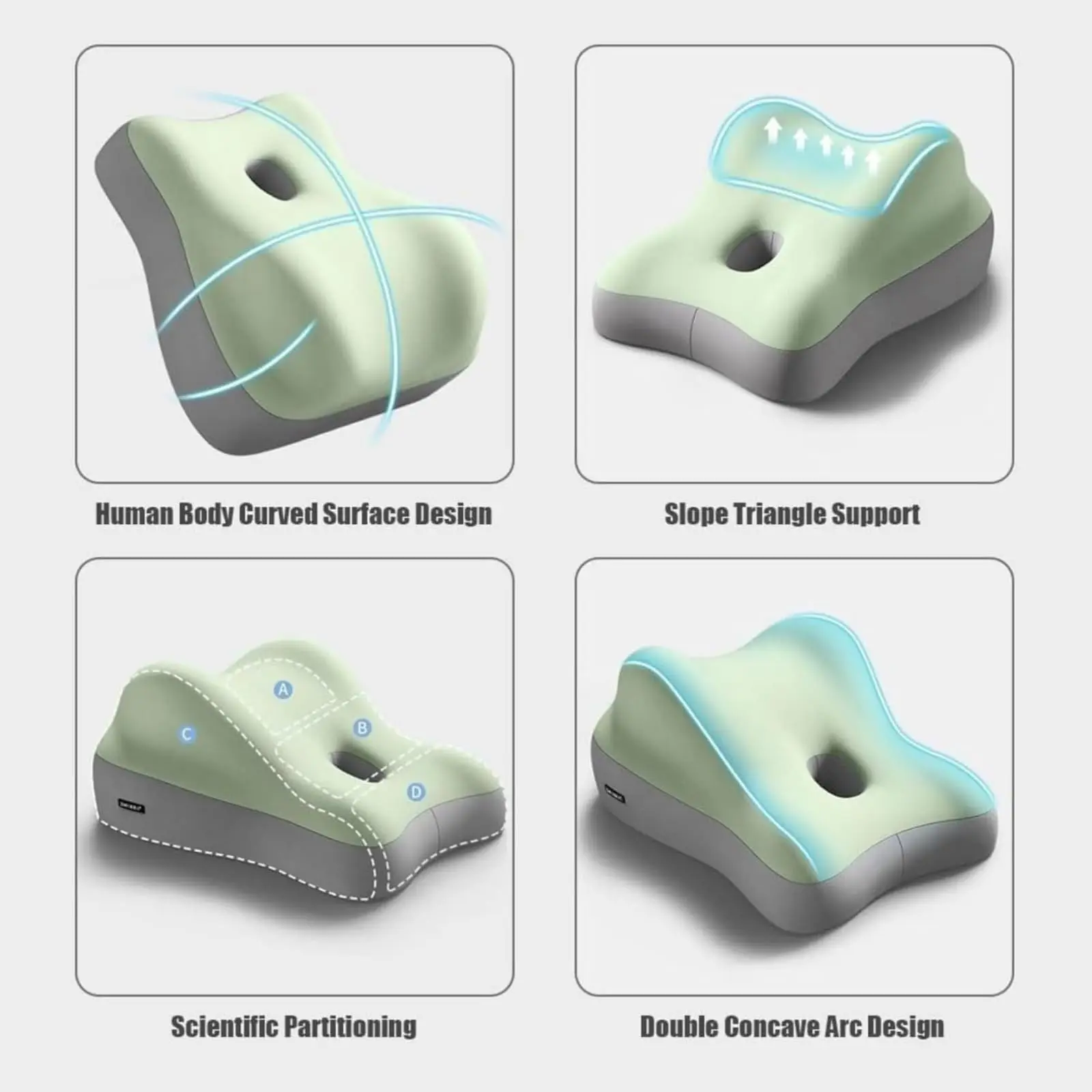 1pc Multi-Position Support Pillow,Semi-Inclined Backrest,Ergonomic Hip&Lumbar Cushion with Durability,Suitable for Scenarios