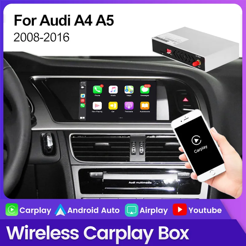 Android Auto & Apple Carplay Audi A5 B9 Boitier Adaptateur Sans Fil Wifi  USB Module Pour Ecran Autoradio Voiture D'origine