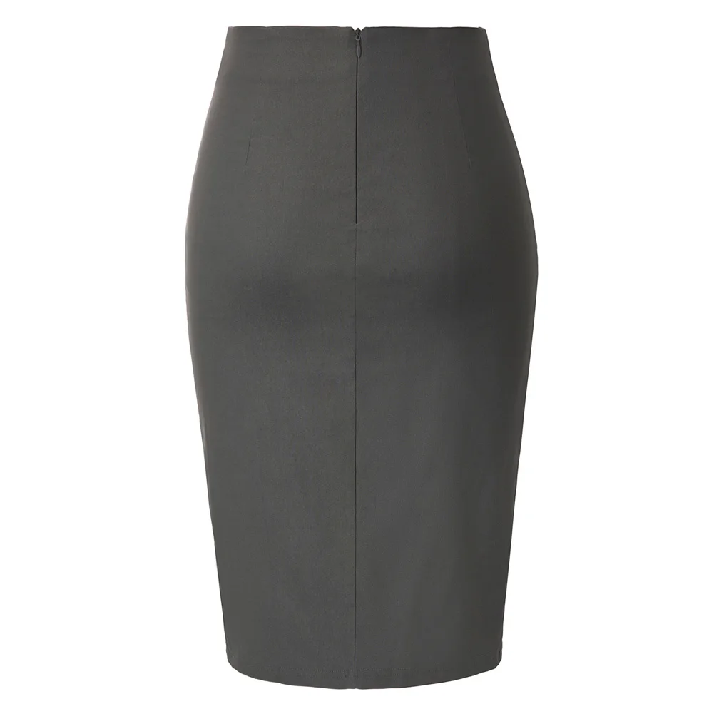 Belle Poque Women Elegant Runched High Waist Stretchy Short Pencil Bodycon Skirt Elegant Office Lady Slim Fit Workwear Solid A30