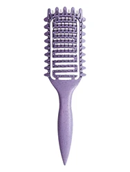 Triple Function Curl Defining & Detangling Brush for Perfectly Styled Hair (Purple)