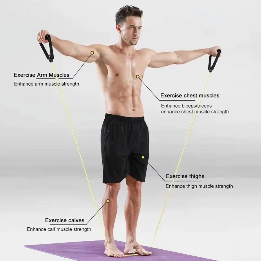 Enhanced Resistance Bands with Handles – Premium Exercise Bands for Strength Training and Home Workouts