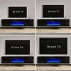 Floating TV Stand with 36" Electric Fireplace, High Gloss Finish Wall Mounted Fireplace Entertainment Center with Storage 5