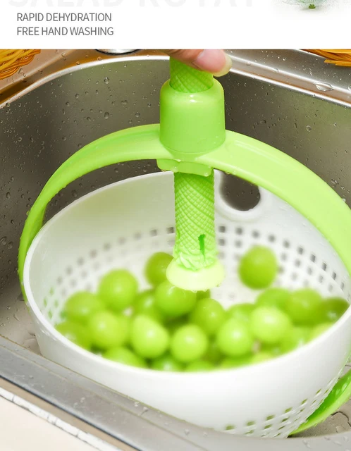 Collapsible Salad Spinner - Non-scratch Nylon Spinning Colander