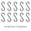 Black 8 Pcs Hooks