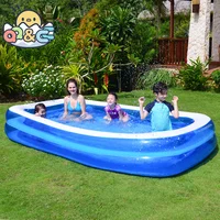 Grande piscine gonflable d'été pour enfants, jouet d'extérieur rectangulaire en PVC, pour la famille, pour bébé, 2/2 m 1