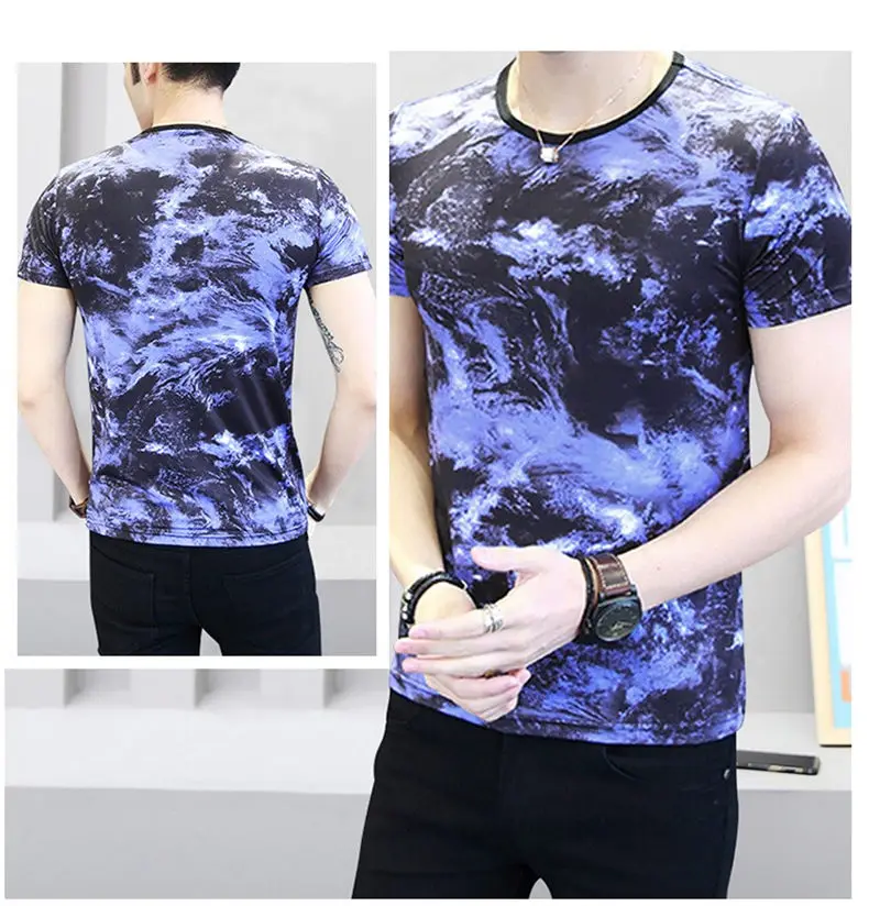 8Colors T-Srhits Men Summer Ice Silk Men T shirts Male Fashion Short Sleeve Undershirt Man Tees Tops 2019 New Arrival Fitted 4XL 06