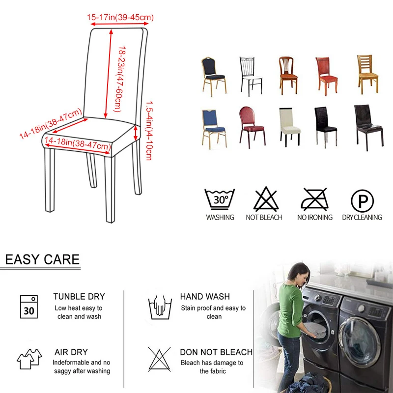 Airldianer Solid Color Chair Cover Spandex Stretch Slipcovers Chair Covers For Kitchen Dining Room Kitchen Wedding Banquet 03 5