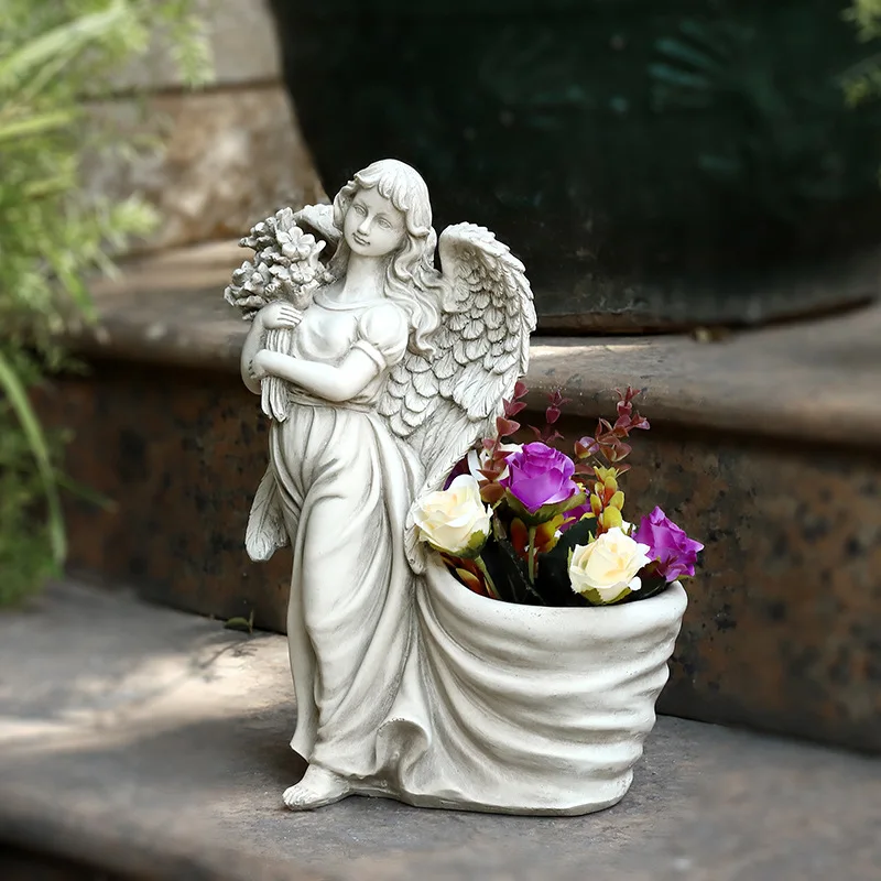

Creative Angel Flower Pot Succulent Pot Resin Planter Home Decor Desktop Ornaments Bonsai Plant Pot Garden Decoration