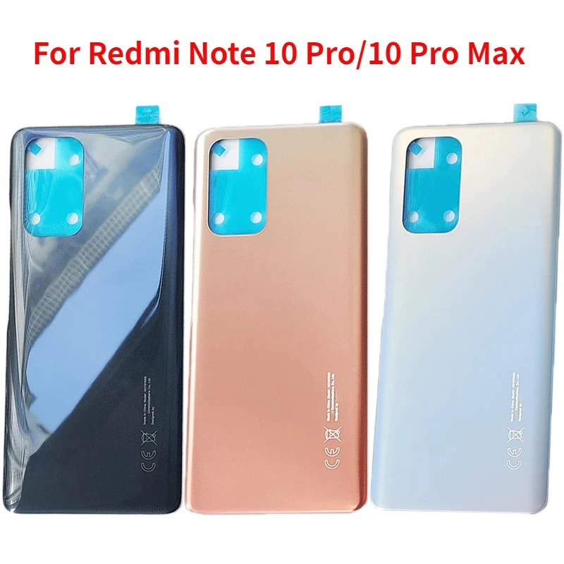 

Оригинальное заднее стекло для Xiaomi Redmi Note 10 Pro 10 Pro Max M2101K6I, Крышка батарейного отсека, задняя панель, корпус с клейкой основой