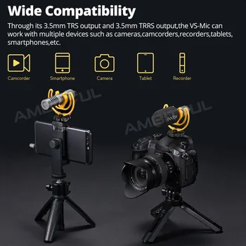 OEING Godox VS-Mic Compact Shotgun Microphone 3.5mm MIC for iPhone Android Smartphone DSLR Camera For Video Recording Microphone - Image 3
