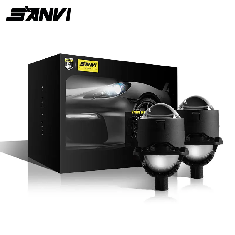 

2Pcs S8 2.5 Inch Universal Bi Led Projector Lens Silver Black Shroud Headlights H4 H7 9005 9006 Auto Car Motocycle Installation