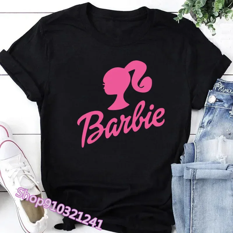Ladies Short Sleeve Summer Tshirt Fashion Women Graphic T Top Shirt Barbie Print T-shirts Cartoon Female Tee T-Shirt 2024 5