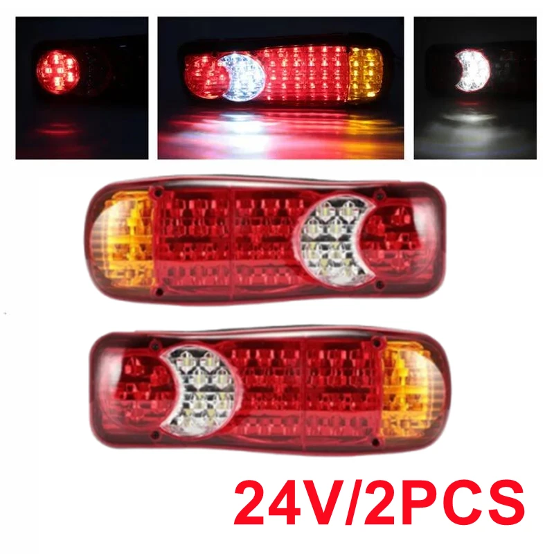 

2PCS LED Tail Lights Caravan Truck Light 24v LED Lights Trailer Light Truck Lighting 64 LED Rear Lights Lanterns For Trailer