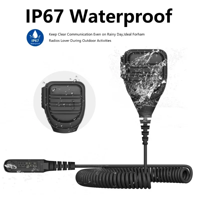 PMMN4021A Handheld PTT Speaker Microphone Compatible with Motorola GP328 GP338 G