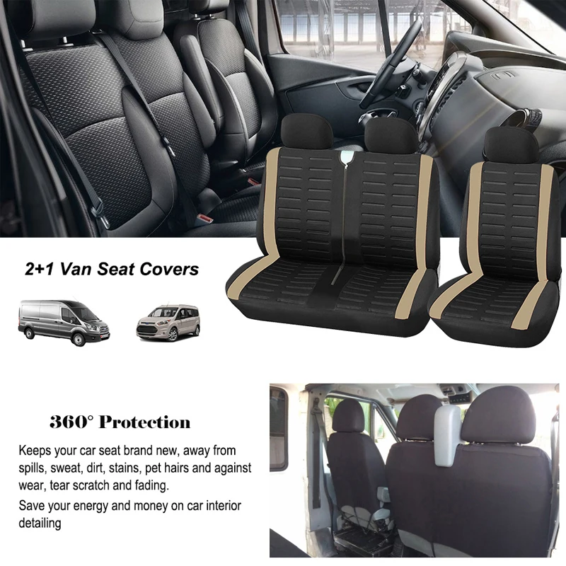 Trafic Iii 2014 Coprisedili Su Misura Per Renault Trafic III Van (2014-) - Set Per Tre File Di Sedili, Tessuto Elegante Con Ricamo, Compatibile Airbag Fodere Sedili Van