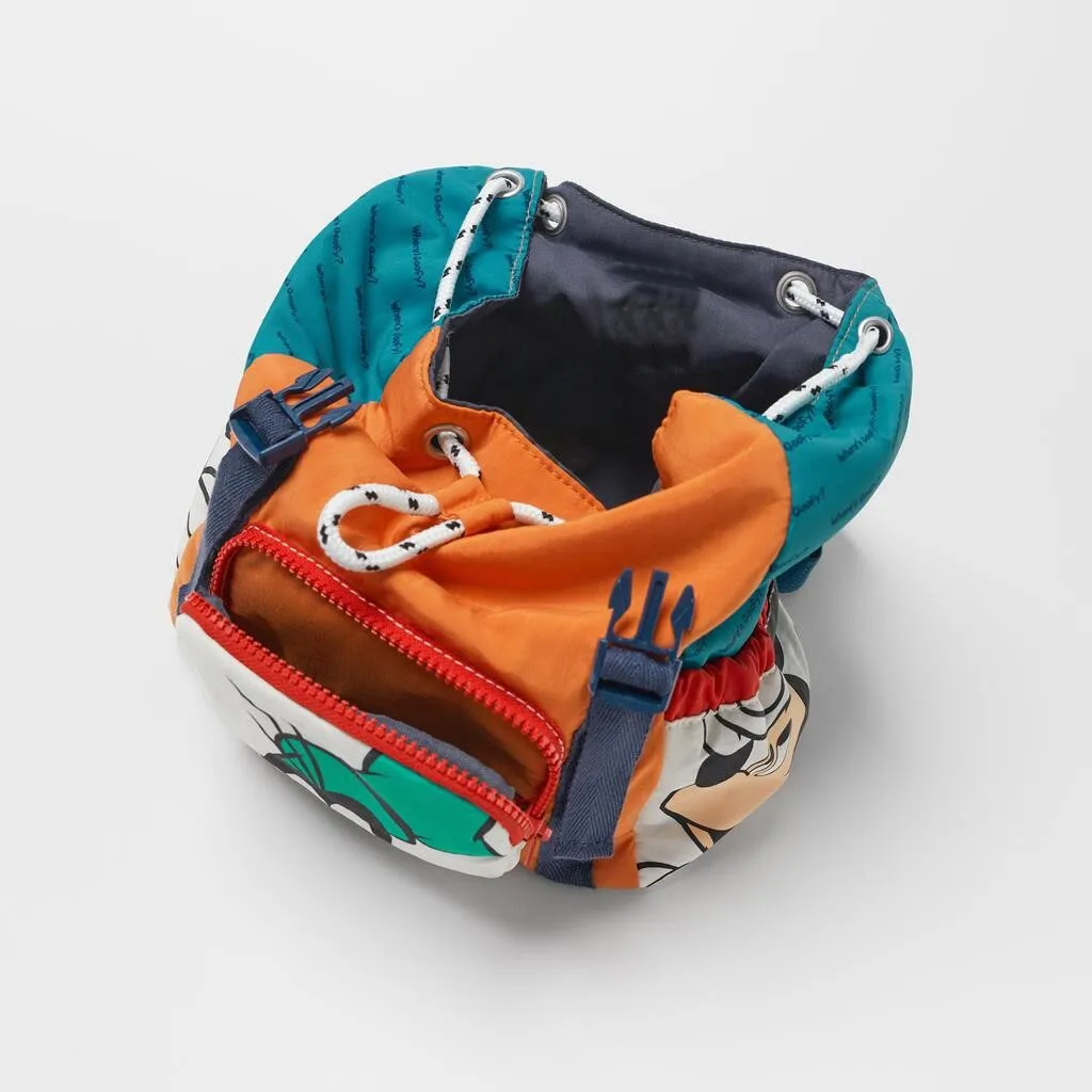 Disney Mickey Disney Goofy Anime Backpack Children's School Bag Cartoon Cute High-quality Fashion Girl Drawstring Backpack Gift