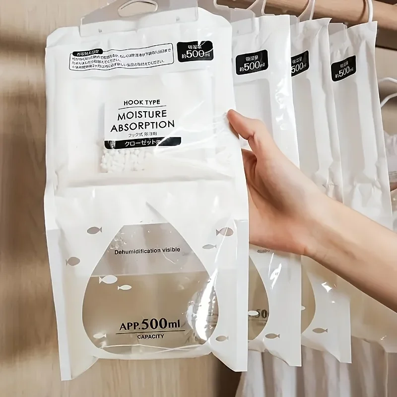 Silica Gel Desiccant Moisture Absorber Bag Moisture Absorber Moisture Absorbing Bag Clothes Dehumidifier 5 Large Dehumidification Bags Moisture Absorbing Breathable Mold Proof Wardrobe and Household Dehumidification