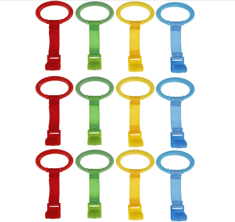 4 Pcs Baby Pull Up Rings - Playpen Handles For Infant & Toddler Standing Practice & Walking Exercise