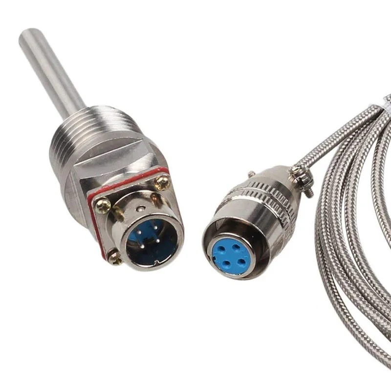 Sonda Del Sensor De Temperatura Rtd Pt100 5cm 1/2quot; Rosca Npt Con Conector Extraible Cable 2m Sensor De Temperatura De 3 Hilos