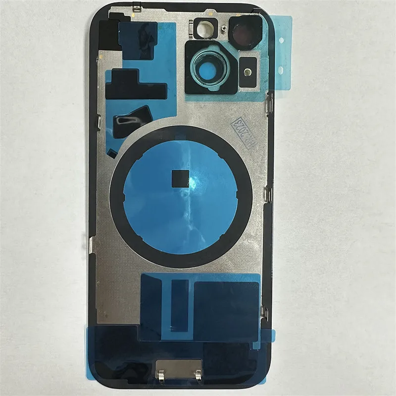 

Сменное заднее стекло для iPhone 15, задняя крышка батарейного отсека с объективом камеры и наклейкой