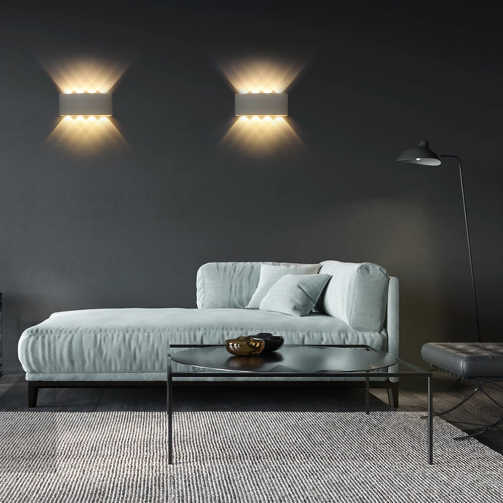 모던 벽 스콘스 조명 AC85-265V LED 장착 업 다운 조명, 침실 발코니 복도 계단 실내 조명