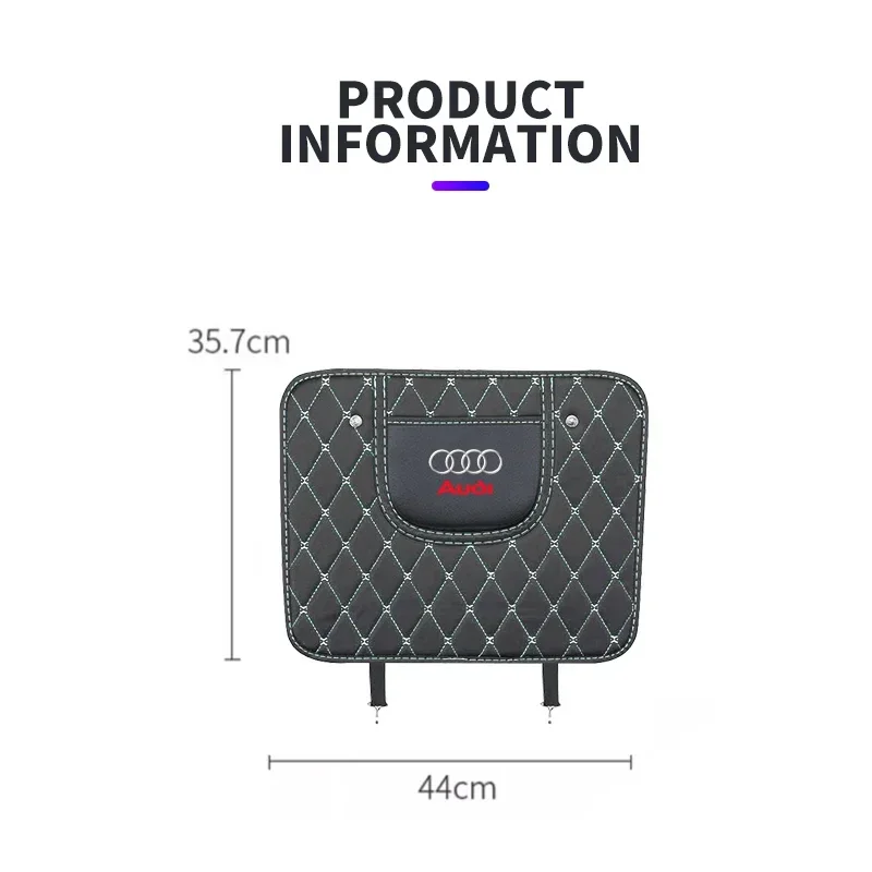차량용 발차기 방지 패드 시트 백 보호대 커버, 아우디 콰트로 S라인 A3 A4 A6 A5 Q5 A1 Q7 Q3 Q2 Q8 A7 A8 TT S1 SQ5 RSQ3 RSQ8, 1 개