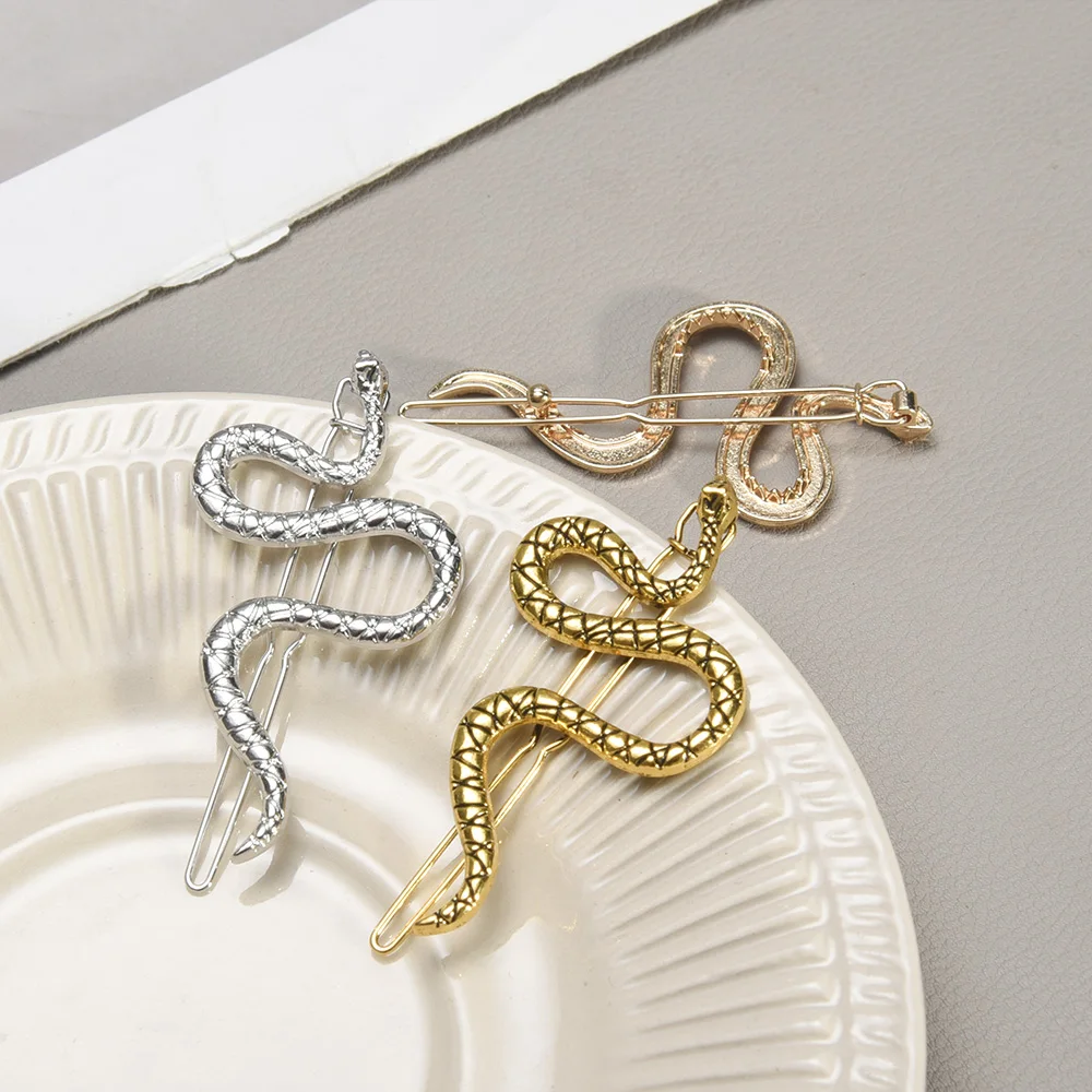 Gothic Punk Metal Snake Medusa Hairpin Hair Clip for Women