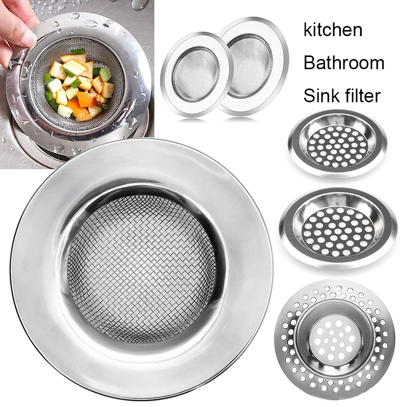 1PCS Kitchen Sink Filter Stainless Steel Mesh Sink Strainer Filter Bathroom Strainer Drain Hole Trap Waste Screen sink filter kitchen sink filter sink strainer kitchen sink strainer