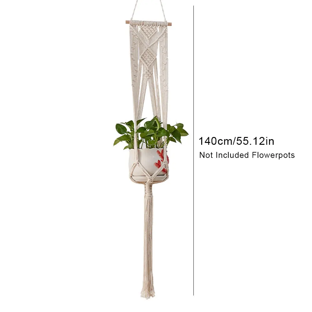 ตัวเลือกสินค้า ตะกร้าผ้าฝ้าย Boho ตกแต่งบ้าน Handmade Macrame