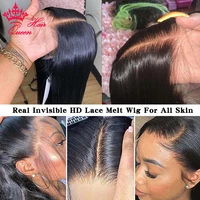 Queen Hair Real HD Lace Wig Raw Human Hair 13x4 13x6 FULL Frontal 5x5 6x6 7x7 Closure HD Melt Skin Lace Wig Straight / Body Wave 4