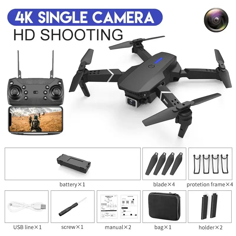 ตัวเลือกสินค้า โดรน RC กล้อง 4K พับได้ บิน FPV คมชัด 4 ชั่วโมง