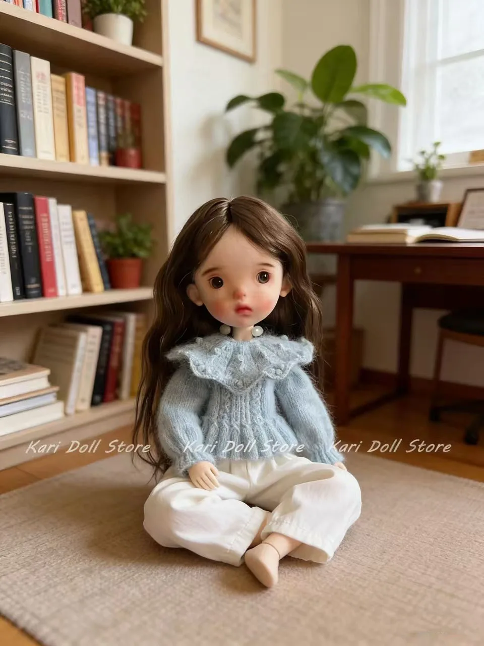 2026 카리 인형 천연 모헤어 헤어 센터파트 숄 가발 랜다즈 랜두두 인형용 16cm 머리둘레