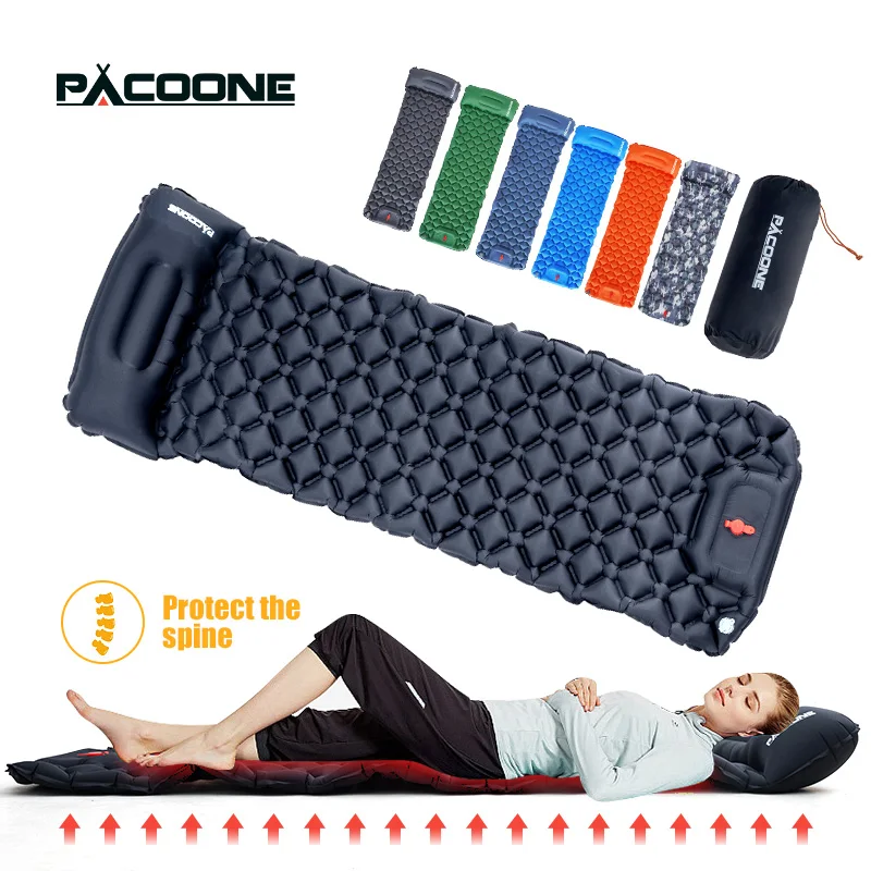 PACOONE Ultraleve Outdoor Camping Dormir Pad, Air Mat, colchão inflável