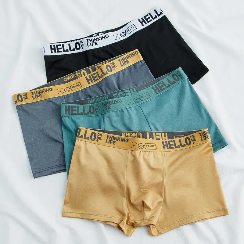 Mens Underwear 1/5pcs Men's Plus-Size Mid-Waist Breathable Cotton Boxers