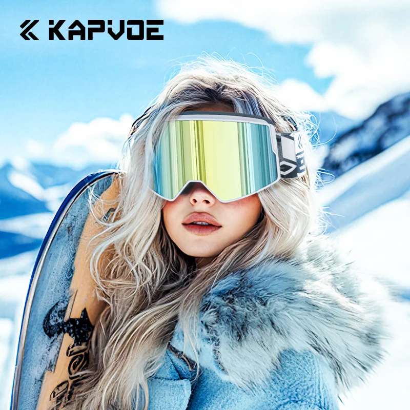 KAPVOEAnti-fog Skiing goggles Outdoor Sports skiing glasses Winter Skating Equipment Snowboard Snowmobile Snow Mask Accessories 2