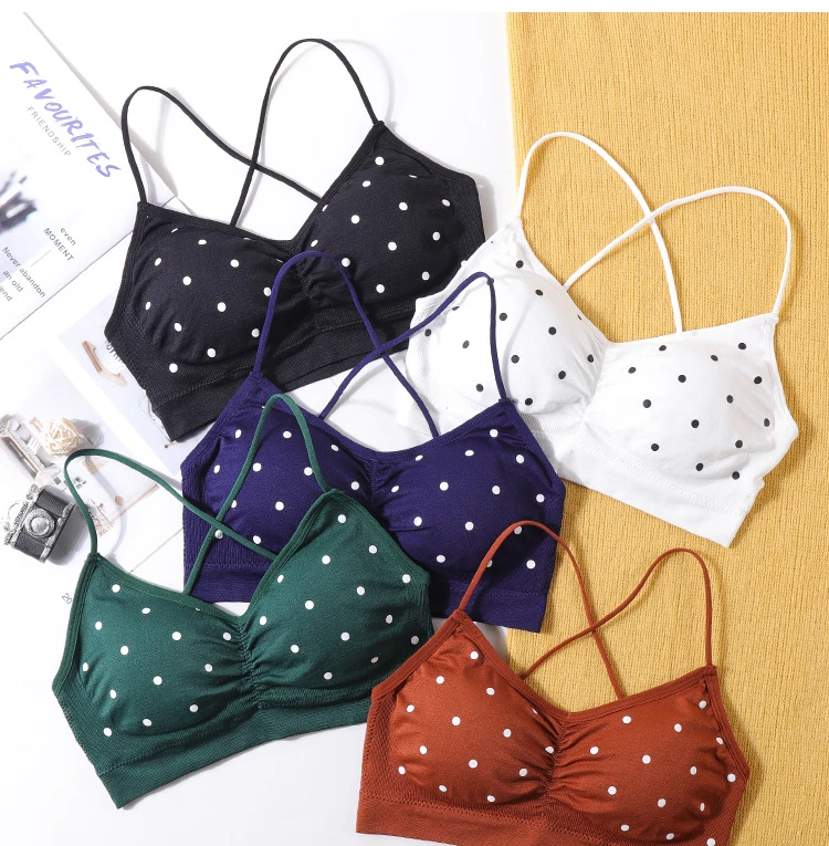 Women's Bra Push Up Bra Sports Bra For Women Seamless Sexy Lingerie Female Polka Dot Soft Fashion Underwear Women's Tube Top