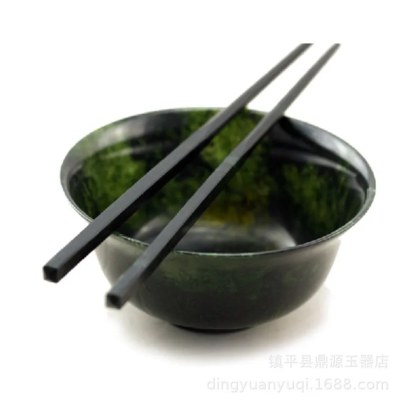 Natural Moyu Jade Bowl Jade Medicine King Stone Tea Cup Tea Set Olive Green Meteorite Magnetic Bowl Chopsticks  Jade Stone