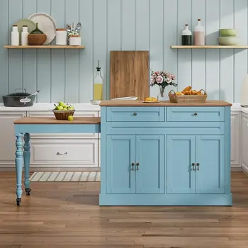 87.5" Extendable Kitchen Island 1