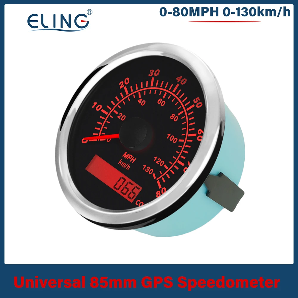Eling Waterproof 85mm Marine 035 Mph 80 Mph Gps Speedometer With Red