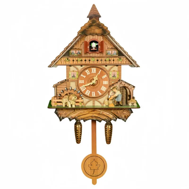 Cuckoo Clock Wall Hanging Mechanical Hourly Chime Vintage Style Living Room Bedroom Home Wall Clock Wooden Wallclock Gift - 5