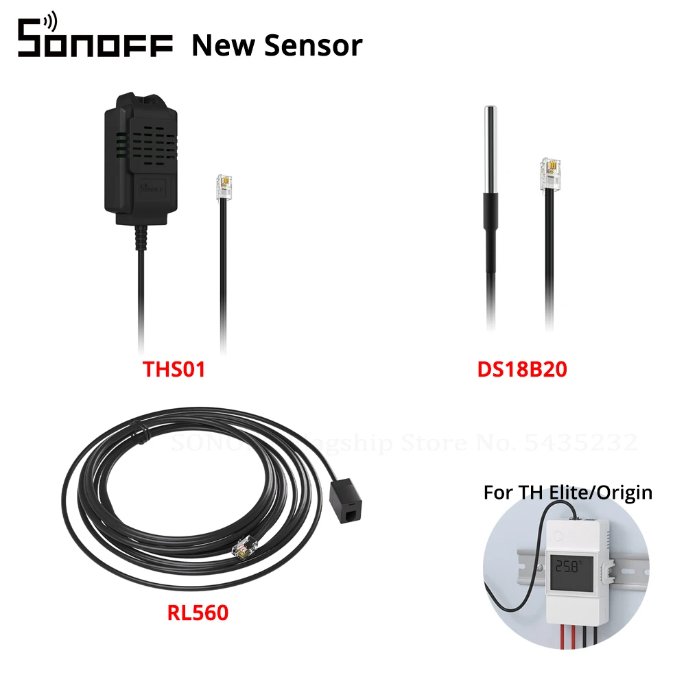 Meditativo bomba Oceano SONOFF nuevo Sensor de temperatura y humedad, Cable de extensión de  conector THS01 DS18B20 RJ9 4P4C, 5M para Sonoff TH Elite/TH Origin| | -  AliExpress