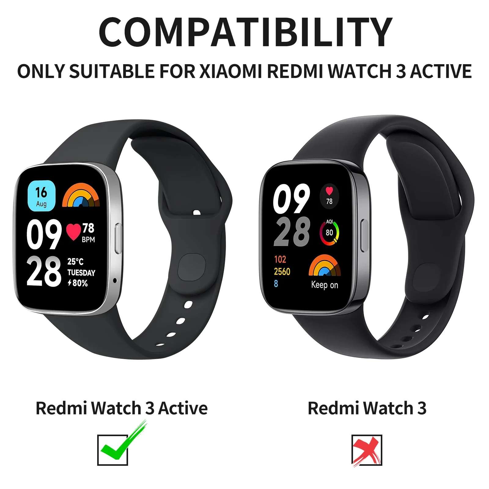 Redmi Watch 3 용 실리콘 스포츠 스트랩 Redmi Watch 3 액티브 팔찌 Correa 용 액티브 밴드 스마트 시계 교체 용 손목 밴드