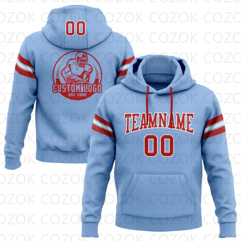 Customized Hoodie Blue Orange White Color Jersey 3D Printed  Unisex Pullovers Hoodie Casual Sweatshirts