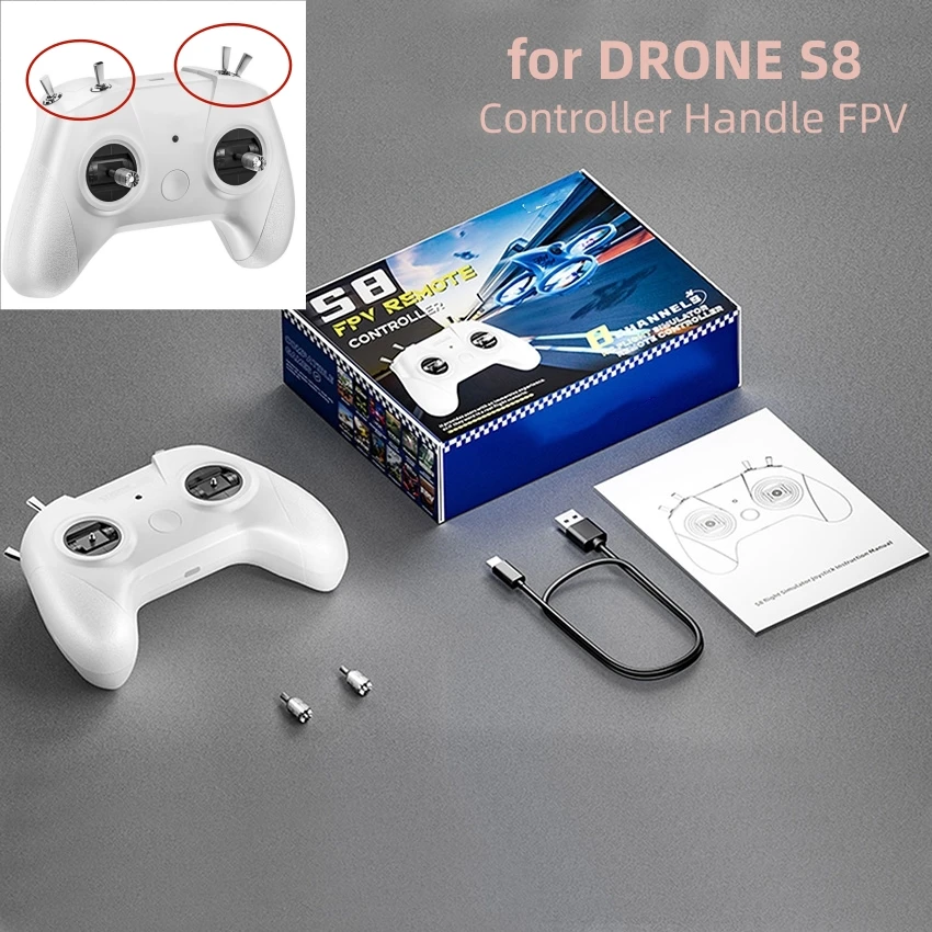 For DRONE S8 White Flight Simulator Controller Handle FPV Game Accessories