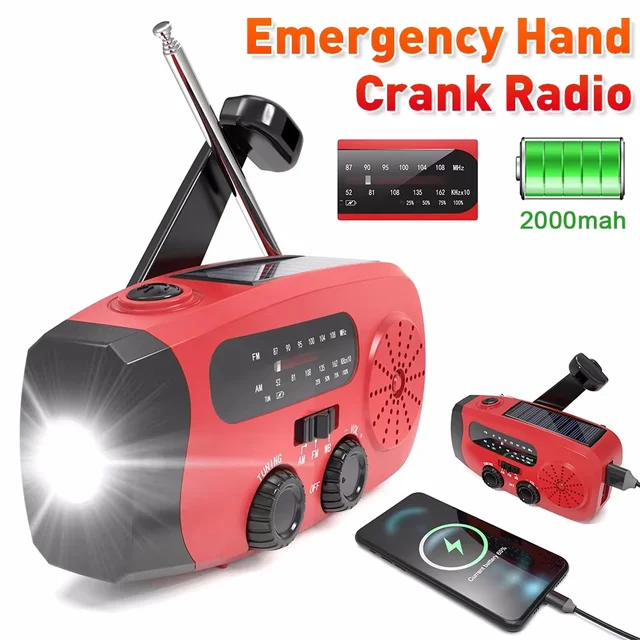 Solar-Powered Hand Crank Emergency Radio with NOAA Weather Alerts 1