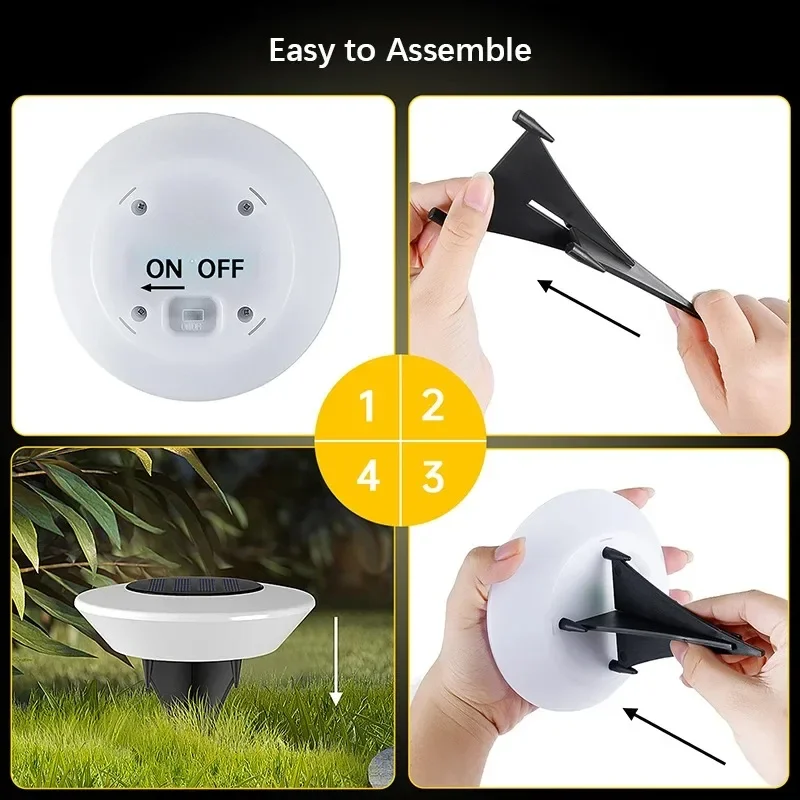 Solar Lights Outdoors Lamp 360&deg; LED Floor Lights IP65 Waterproof On/Off Garden Yard Backyard Driveway Patio Lawn garden decoration lamps