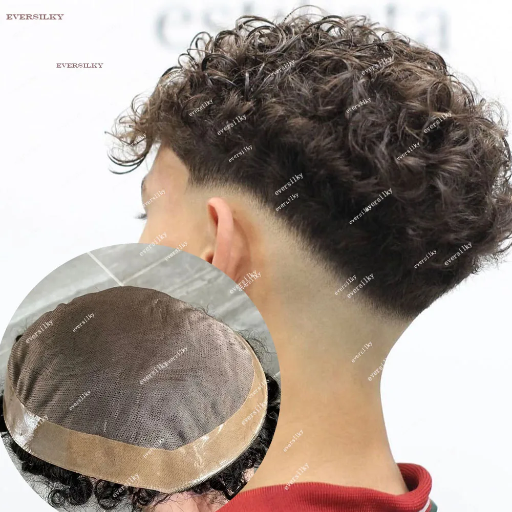 

Мужской накладной парик из 100% человеческих волос, 20 мм, 15 мм, 8 мм